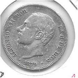 Monedas - EspaÃ±a - Alfonso XII (29-XII-1874/28-XI) - 91 - 1879*18*79 - 2 pesetas - plata