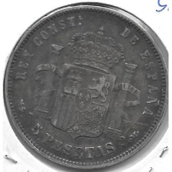 Monedas - EspaÃ±a - Alfonso XII (29-XII-1874/28-XI) - 135 - 1884*18*84 - 5 Pesetas - Plata