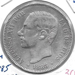 Monedas - EspaÃ±a - Alfonso XII (29-XII-1874/28-XI) - 138 - 1885*18*85 - 5 pesetas - plata