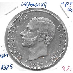 Monedas - EspaÃ±a - Alfonso XII (29-XII-1874/28-XI) - 138 - 1885*18*87 - 5 pesetas - plata