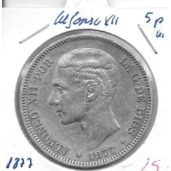 Monedas - EspaÃ±a - Alfonso XII (29-XII-1874/28-XI) - 128 - 1877*18*77 - 5 pesetas - plata