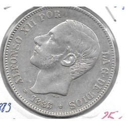 Monedas - EspaÃ±a - Alfonso XII (29-XII-1874/28-XI) - 134 - 1883*18*83 - 5 pesetas - plata