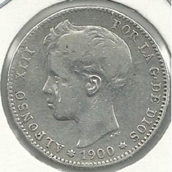 Monedas - España - Alfonso XIII ( 17-V-1886/14-IV) - 73 -  - Año 1900*00 - Peseta