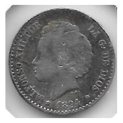 Monedas - EspaÃ±a - Alfonso XIII ( 17-V-1886/14-IV) - 42 - 1894 - 50 Cent - Plata