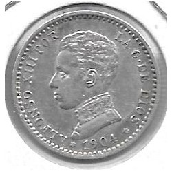 Monedas - EspaÃ±a - Alfonso XIII ( 17-V-1886/14-IV) - 45 - 1904 - 50 Centimos - Plata