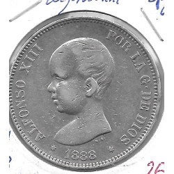 Monedas - EspaÃ±a - Alfonso XIII ( 17-V-1886/14-IV) - 145 - 1888*18*88 - 5 pesetas - plata