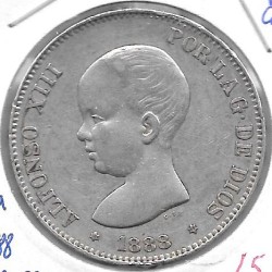 Monedas - EspaÃ±a - Alfonso XIII ( 17-V-1886/14-IV) - 141 - 1888*18*88 - 5 pesetas - plata