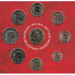 Monedas - Euros - Estuches oficiales - Bélgica - Año 2015 - Colección Anual - Waterloo