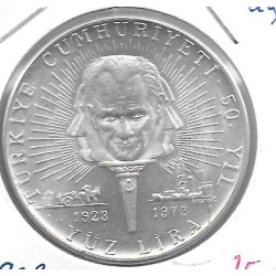 Monedas - Europa - Turquia - 903 - 1973 - 100 liras - plata