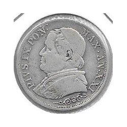 Monedas - Europa - Vaticano - 193.2 - Año 1866 - lira - plata