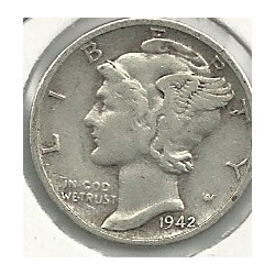 Monedas - America - Estados Unidos - 140 - Año 1942S - dime