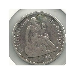 Monedas - America - Estados Unidos - 092 - Año 1862 - 1/2 dime