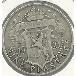 Monedas - Europa - Chipre - 13 - Año 1921 - 9 Piastras