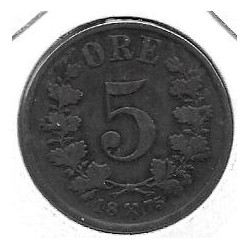 Monedas - Europa - Noruega - 349 - 1875 - 5 ore