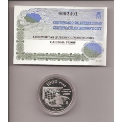 España - Juan Carlos I (pesetas) - Estuches oficiales - Año 1999- Juegos Olímpicos 1999 - 1000 pesetas