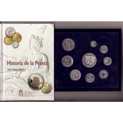 España - Juan Carlos I (pesetas) - Estuches oficiales - Año 2001 - últimas pesetas en plata