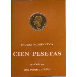 España - Juan Carlos I (pesetas) - Estuches oficiales - Año 1982 - presentación moneda 100 ptas