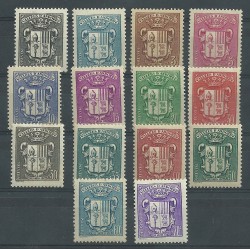 Andorra - Correo Francés - Series completas - ** - 1937/43 - 49/62 - Nuevos Fijasellos