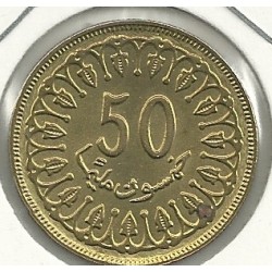 Monedas - Africa - Tunez - 308 - Año 1983 - 50 millim