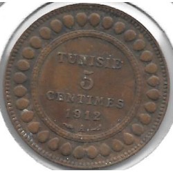 Monedas - Africa - Tunez - 235 - Año 1912 - 5 Ct