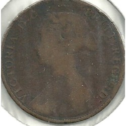 Monedas - Europa - Gran Bretaña - 748.2 - Año 1861 - 1/2 Penny