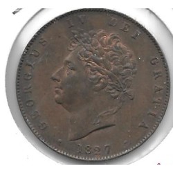 Monedas - Europa - Gran Bretaña - 692 - Año 1827 - 1/2 Penny