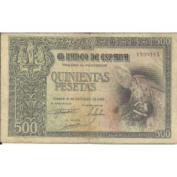 Billetes - España - Estado Español (1936 - 1975) - 500 ptas - 501 - MBC+ - Año 1940 (21/10/1940) - num ref: 1299143