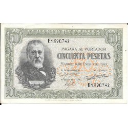 Billetes - EspaÃ±a - Estado EspaÃ±ol (1936 - 1975) - 50 ptas - 481 - mb+ - 1940 - Num.ref: E1390742