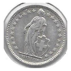 Monedas - Europa - Suiza - 23 - Año 1957 - 1/2 Franco