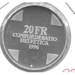 Monedas - Europa - Suiza - 76 - 1996 - 20 francos - plata