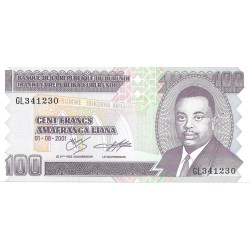 Billetes - Africa - Burundi - 37c - S/C - 2001 - 100 Francos - num ref:341230