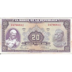 Billetes - America - Colombia - 392e - mbc+ - 1963 - 20 pesos - Num.ref: 24796811