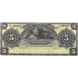 Billetes - America - Costa Rica - S163 - ebc+ - 1899 - 5 pesos - 80039