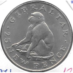 Monedas - Europa - Gibraltar - 5 - Año 1971 - 25 Pence