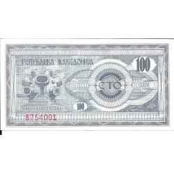 Billetes - Europa - Macedonia - 4 - sc - 1992 - 100 dinara - Num.ref: 8754001