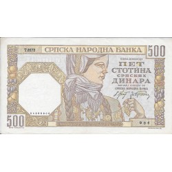 Billetes - Europa - Serbia - 27 - mbc - 1941 - 500 dinara - Num.ref: 906