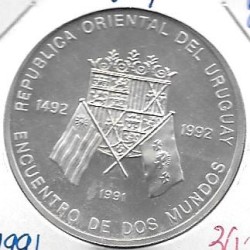 Monedas - America - Uruguay - 100 - 1991 - 50.000 pesos - plata