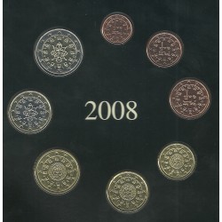 Monedas - Euros - Estuches oficiales - Portugal - Año 2008