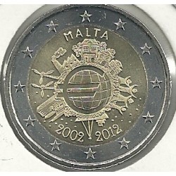 2€ - Malta - SC - Año 2012 - 10ºAniversario Circulacion del Euro