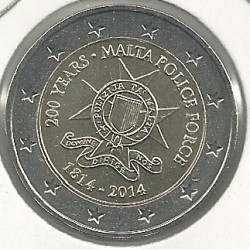 Monedas - Euros - 2€ - Malta - SC - Año 2014 - 200º Aniversario de la Policia Maltesa