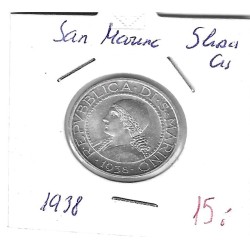 Monedas - Europa - San Marino - 9 - 1938 - 5 liras - plata