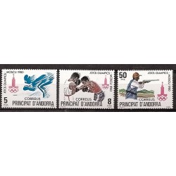 Sellos - Países - Andorra - Correo Español - Series completas - 1980 - 135/37 - **