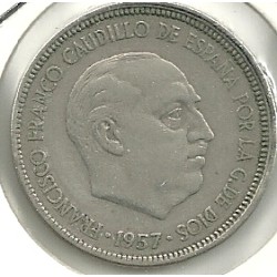 Monedas - España - Estado Español (18-VII-1936 / 20 - 005 pesetas - 314 - Año 1957*65