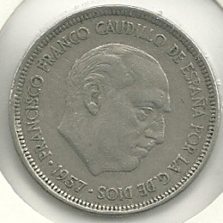 Monedas - España - Estado Español (18-VII-1936 / 20 - 005 pesetas - 317 - Año 1957*68