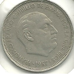 Monedas - España - Estado Español (18-VII-1936 / 20 - 005 pesetas - 321 - Año 1957*72