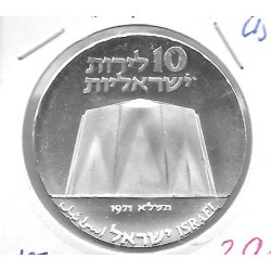 Monedas - Asia - Israel - 58 - 1971 - 10 lirot - plata