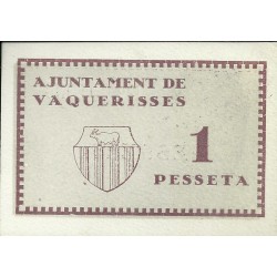 Billetes - España - II República       (1931 - 1939) - Locales - Cataluña - S/C - Vaquerisses - Año 1937 - Nº 001034 - 1 Pta