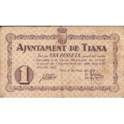 Billetes - España - II República       (1931 - 1939) - Locales - Cataluña - mbc - Tiana - Año 1937 - ref: 01137 - 1 peseta