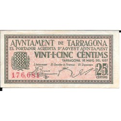 Billetes - EspaÃ±a - II RepÃºblica (1931 - 1939) - Locales - CataluÃ±a - 2437 - ebc - Tarragona - 25 ct - Num.ref: 176681