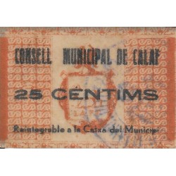 Billetes - EspaÃ±a - II RepÃºblica (1931 - 1939) - Locales - CataluÃ±a - 586 - mbc - Calaf - 25 ct